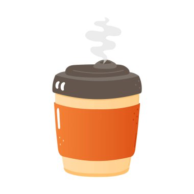 Cute funny cup of coffee character. Vector hand drawn cartoon kawaii character illustration icon. Isolated on white background. Happy cup of coffee character concept