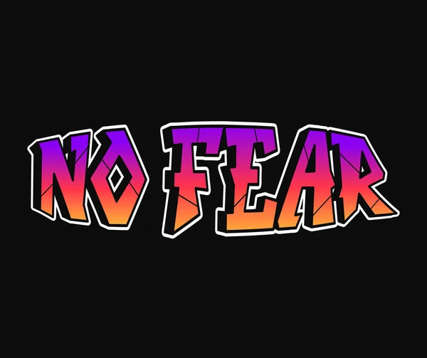 Fear Word Trippy Psychedelic Graffiti Style Letters Vector Hand Drawn — Stock vektor