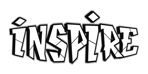 Inspirujte Slovo Graffiti Styl Písmena Vektor Ručně Kreslené Kreslené Kreslené — Stockový vektor