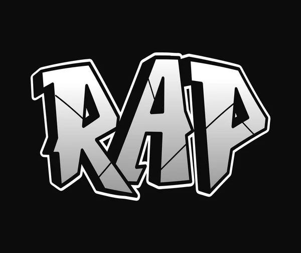 Rap Palavra Trippy Psicodélico Grafite Estilo Letters Vector Mão Desenhada — Vetor de Stock