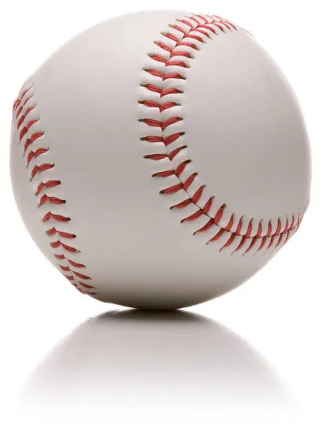 Baseball Med Reflektion Över Vit Bakgrund — Stockfoto
