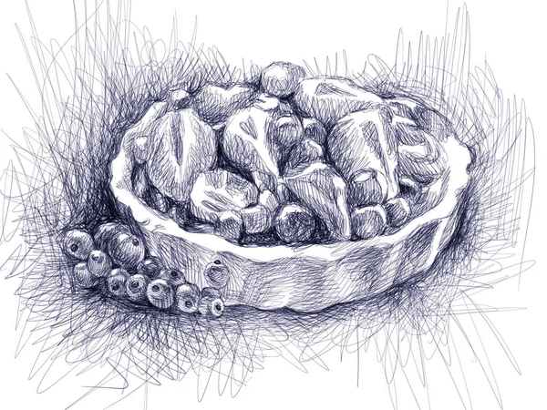Digitale Illustration Von Fruchtkuchentinte — Stockfoto