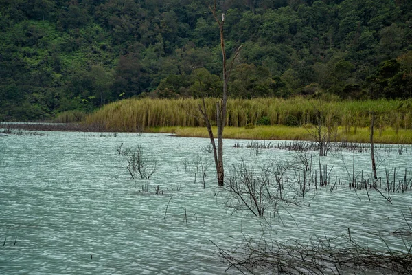 A vista do Lago Azul e as Montanhas naturalmente verdes — Fotografia de Stock