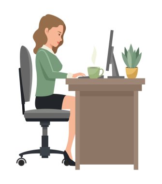 Masaüstü kullanan iş kadını