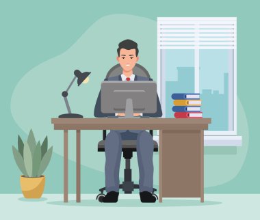 iş yerinde iş adamı