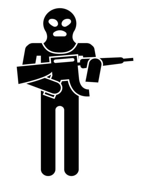 Τρομοκράτης με όπλο — Διανυσματικό Αρχείο