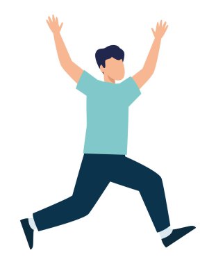 Genç adam koşuyor.