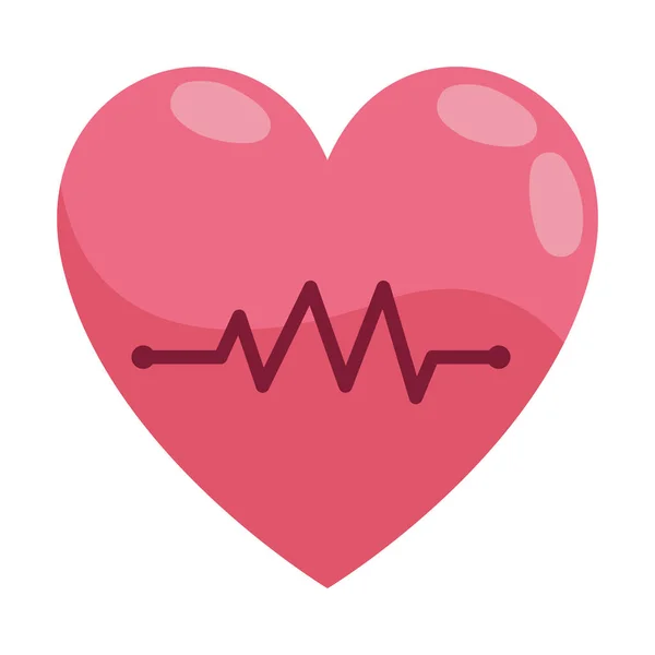 Heart cardio with heartbeat — Stock Vector
