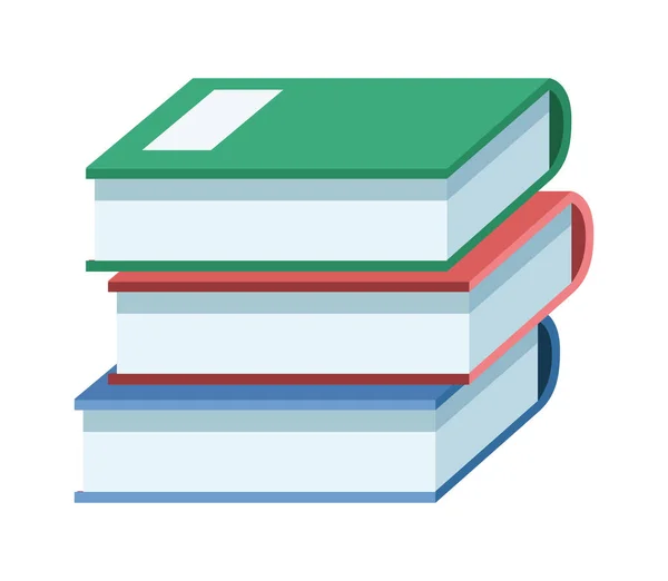 Pile text books supplies — Stock Vector