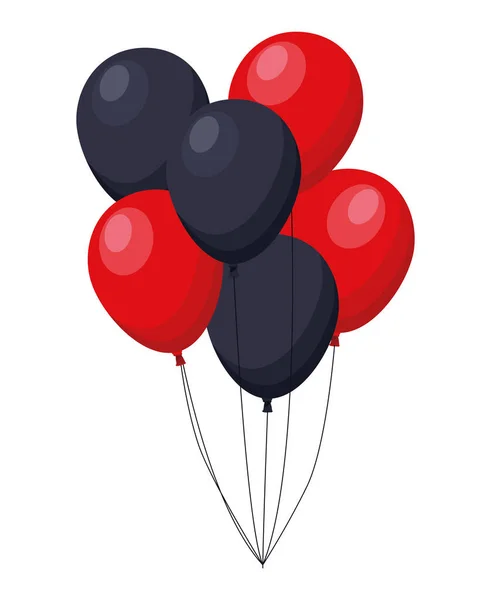 Ballons rouges et noirs hélium — Image vectorielle