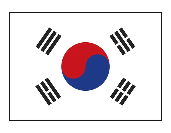 Vlajka země Jižní Korea — Stockový vektor