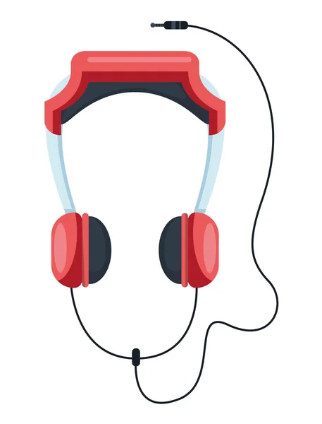 Dispositivo de auriculares rojos — Vector de stock