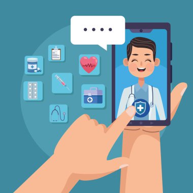 Teletıp kullanan eller