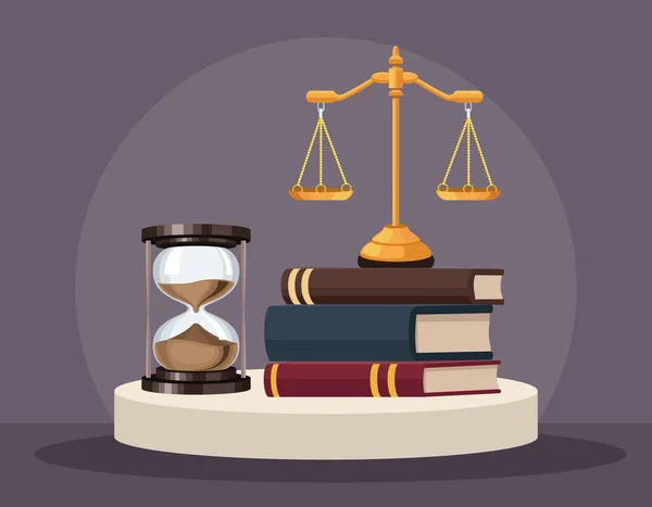 Libros de leyes y equilibrio — Vector de stock