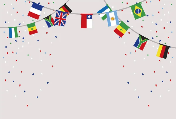 Drapeaux des pays en guirlandes — Image vectorielle