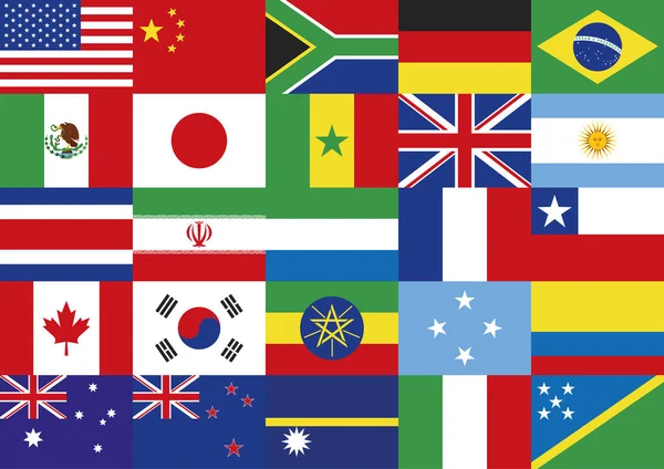 Модель флагов стран — стоковый вектор