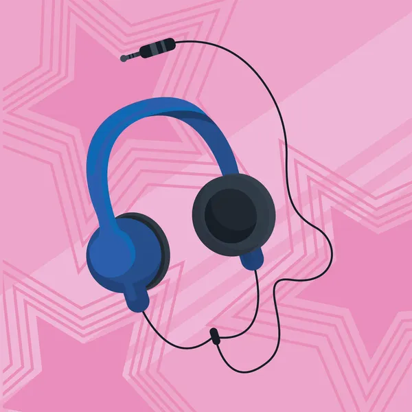 Różowy plakat słuchawkowy — Wektor stockowy