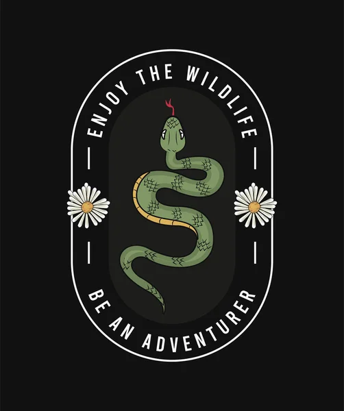 Blumen und Schlange — Stockvektor