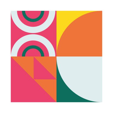 minimal geometrik renkli şekiller