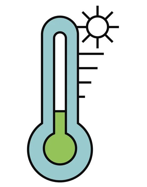 Ícone de ecologia termômetro — Vetor de Stock