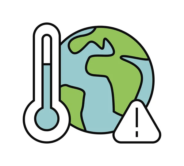 Земля планета и термометр — стоковый вектор
