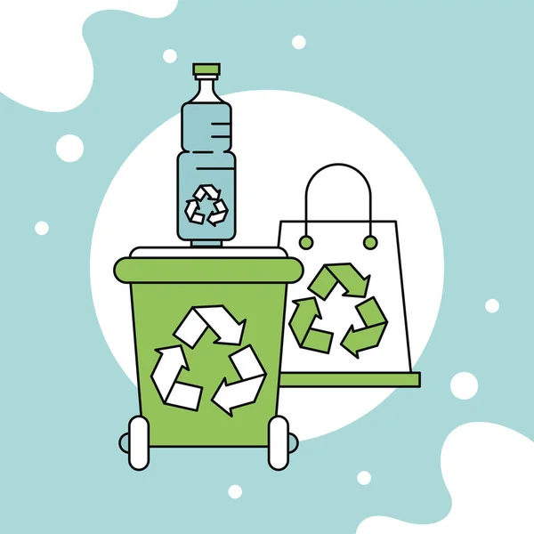 Ecologie-iconen recyclen — Stockvector