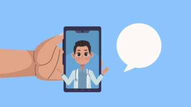 Akıllı telefon tıbbi animasyonunda doktor