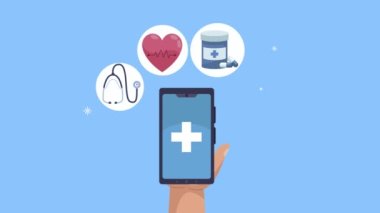 Tıbbi simge canlandırmalı akıllı telefon