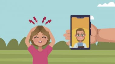 Doktor ve hastayla el kaldırma akıllı telefonu