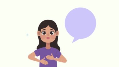 Konuşma baloncuğu karakterli genç kız