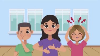 bir grup hasta hasta karakter