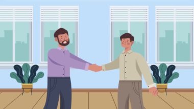 Tokalaşma animasyonu olan iş adamları