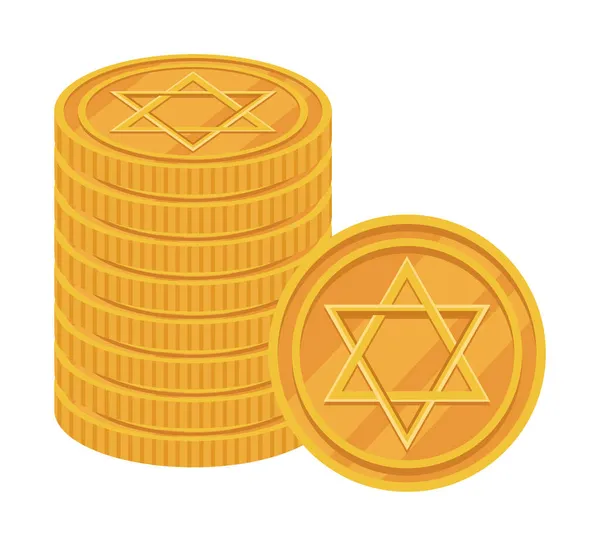 Moedas judaicas de ouro — Vetor de Stock