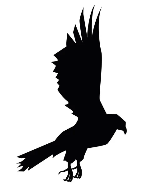 Aigle sauvage volant silhouette — Image vectorielle