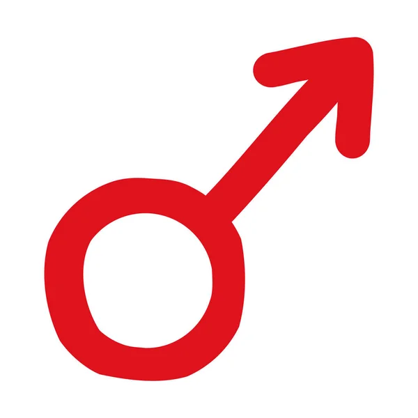 Rood mannelijk gendersymbool — Stockvector