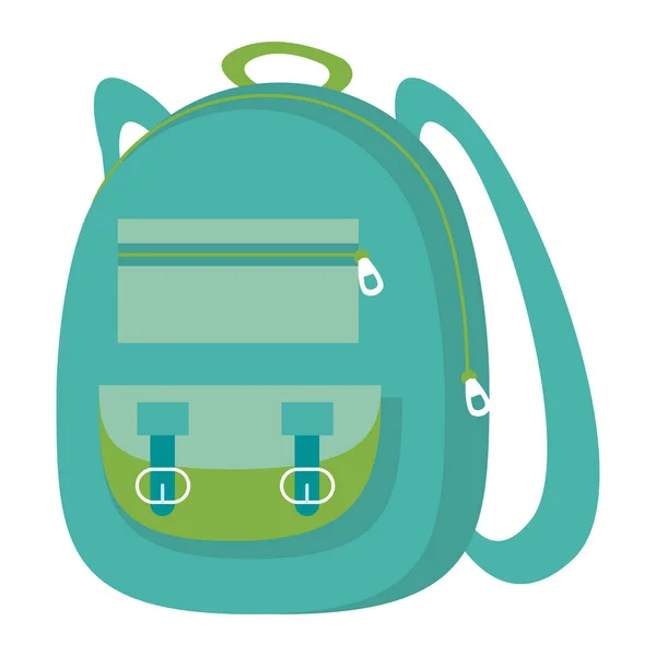 Pasokan tas sekolah hijau - Stok Vektor