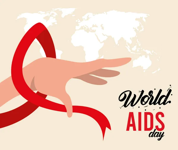 世界エイズデー カード — ストックベクタ