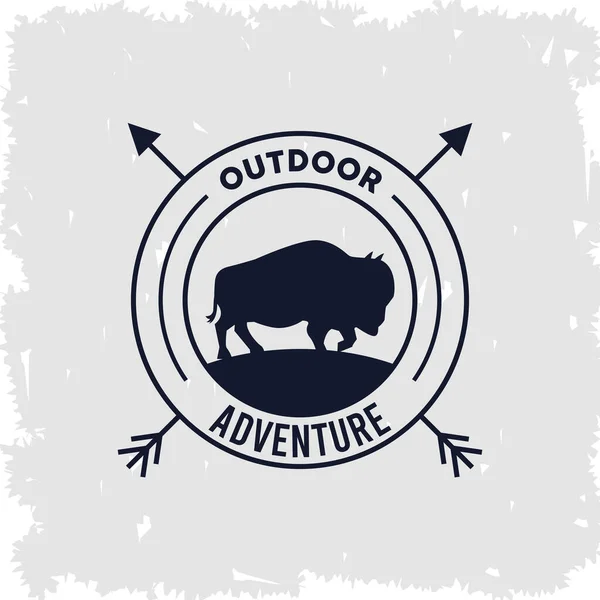 Emblema de aventura al aire libre — Vector de stock