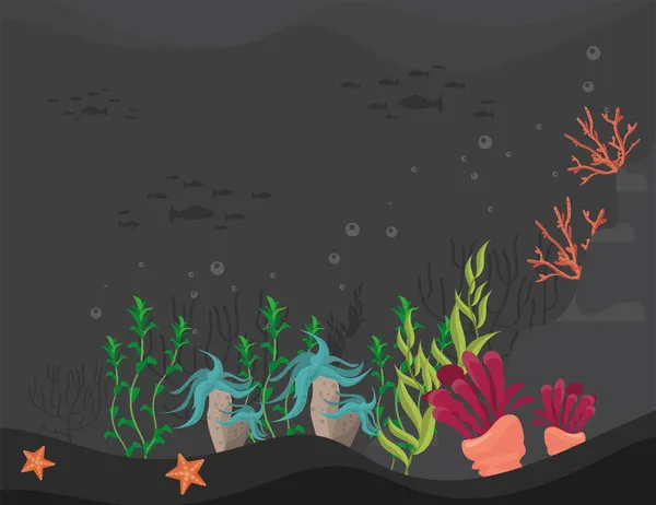 Onderwater sealife scene — Stockvector