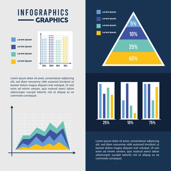 Quatro ícones de modelo infográfico — Vetor de Stock