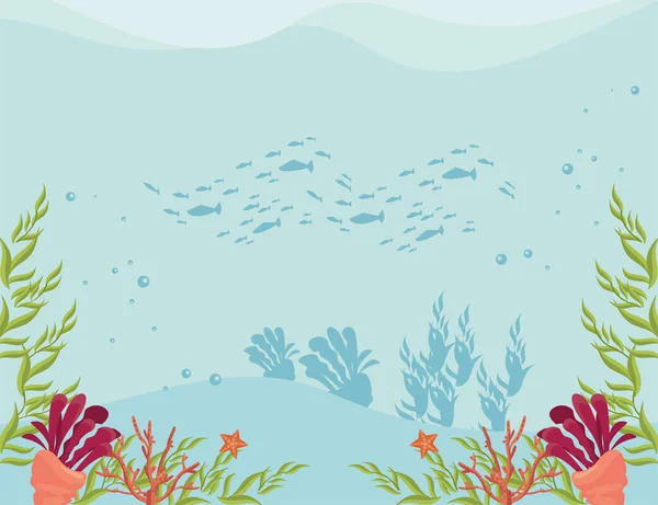 Underwater scene backdrop — Stock Vector