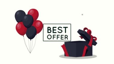 En iyi indirimli poster animasyonu hediye ve balonlarla helyum