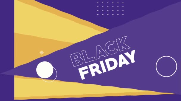Черная пятница распродажа фиолетовый плакат анимации — стоковое видео