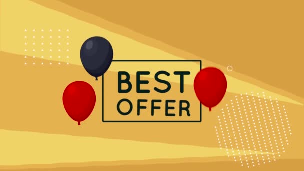 Migliore offerta vendita poster animazione con palloncini elio — Video Stock