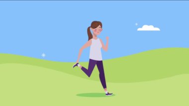 Kampta koşan bir kadın sağlıklı bir hayat sürüyor.