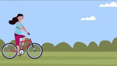 Bisiklet manzaralı kadın