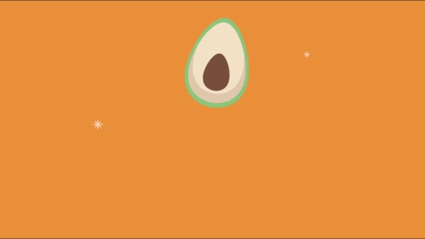 Mitades aguacates fresco patrón de animación — Vídeo de stock