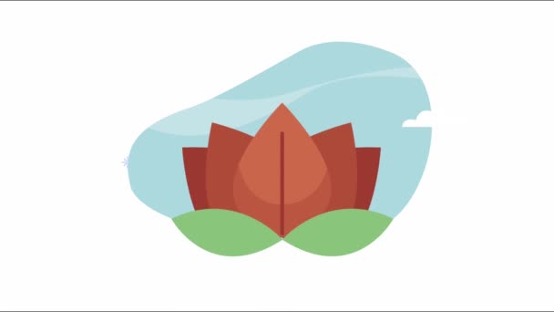 Mooie lotus bloem natuur animatie — Stockvideo