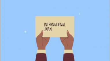 Pankartta insan hakları harfleri kaldırılıyor