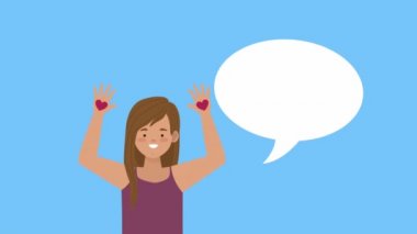 Kadın ve konuşma baloncuğuyla insan hakları farkındalığı